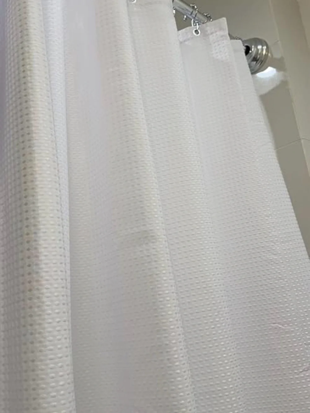 LaCyan Waterproof Waffle Shower Curtain, 258GSM Heavy Duty 3 Piece Set